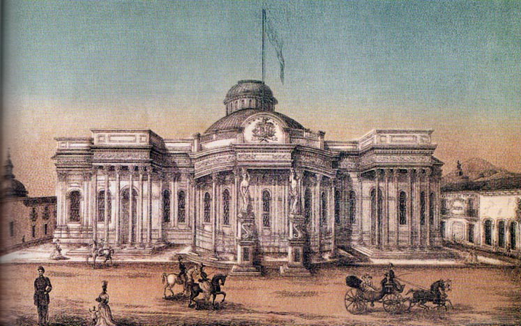 Palacio Federal Legislativo. Litografía de Enrique Naun, 1877-1878.