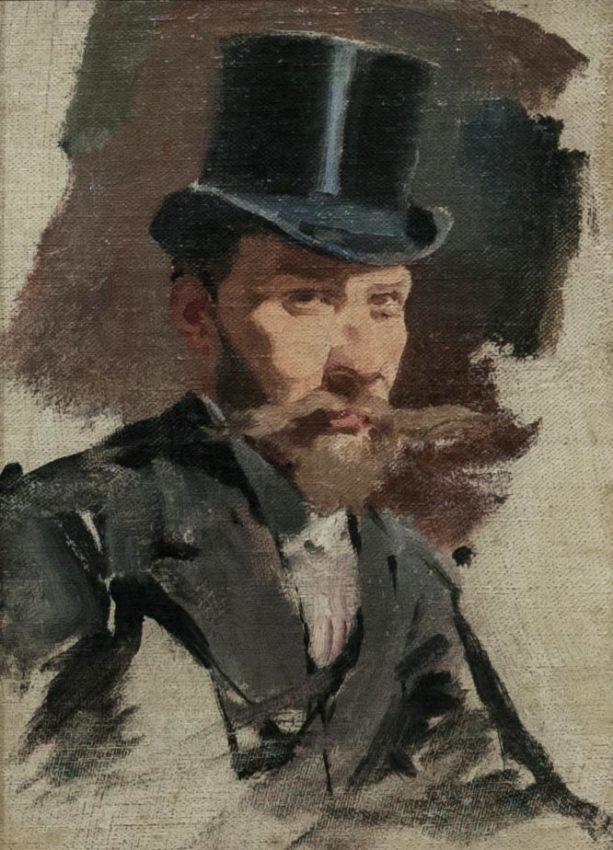 Autorretrato con sombrero de copa, 1892. Ã“leo sobre tela 162 x 216 cm