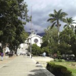 Costado noreste de la plaza Bolívar de Mérida. Patrimonio histórico de Mérida, Venezuela.