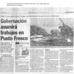 Parte de prensa sobre la demolición de la obra arquitectónica de la redoma de Punto Fresco, Barinas. Barinas, Venezuela.