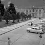 Plaza Bolívar desde el costado suroeste, 1955. Mérida, patrimonio cultural Venezuela.