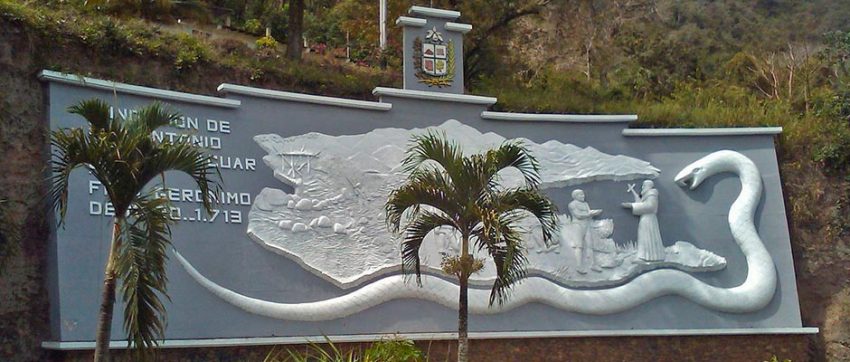 Mural de la entrada de San Antonio de Capayacuar. Patrimonio cultural del estado Monagas, Venezuela.