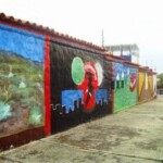 Murales taurinos en la plaza de toros de Mérida. Plaza de Toros Román Eduardo Sandia, patrimonio cultural del estado Mérida, Venezuela..