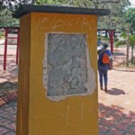 Plazoleta en homenaje a la creación de la Guardia Nacional, donde también robaron la placa y el busto de un soldado elaborado en bronce. Patrimonio cultural venezolano en peligro.