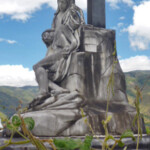 Manchas negras se observan en el lateral del monumento.Patrimonio cultural de la ciudad de Boconó, estado Trujillo, Venezuela.