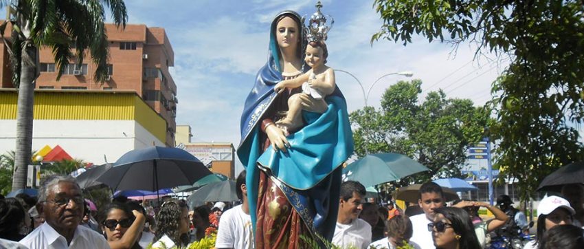 Imagen y festividad de la Virgen del Pilar, bienes de interés cultural de Barinas, Venezuela.