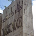 Monumento Bolívar de Los Andes, en la plaza Bolivariana de Mérida. Patrimonio cultural de Mérida, Venezuela.