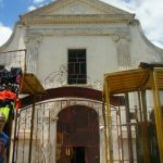 Entrada del templo San Felipe Neri. Maracaibo, Zulia. Foto Wilmer Villalobos, octubre de 2018. Monumento Nacional, patrimonio cultural de Venezuela en peligro.