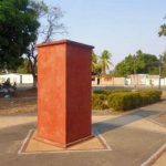 Pedestal sin el busto de Negro Primero, hurtado en abril. Barinas, estado Barinas. Foto Marinela Araque, abril 2019.