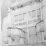 Proyecto para el Teatro Continental en el centro de Caracas, c. 1934. Foto Gasparini, Graziano y Posani, Juan Pedro, Caracas a través de su arquitectura, Armitano Editores.